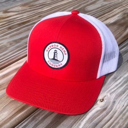 Harbor Hemp red and white hat