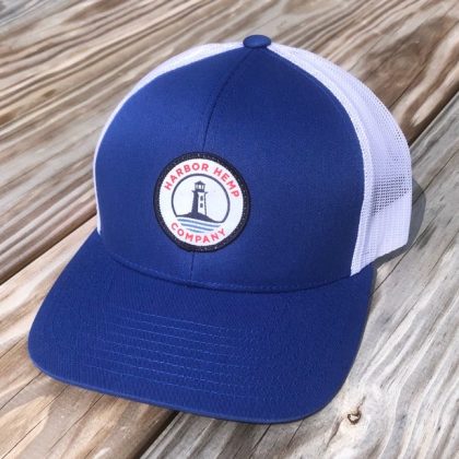 Harbor Hemp blue and white hat